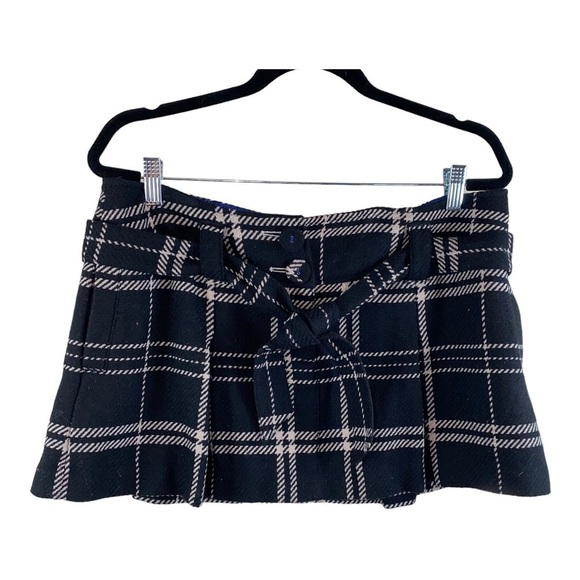 Vintage AE Y2K School Girl plaid ultra mini wool blend skirt Size 12 - Picture 1 of 10